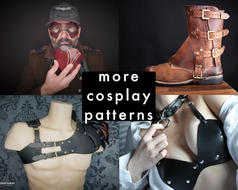 a collage of photos with a man in a costume and a woman in a