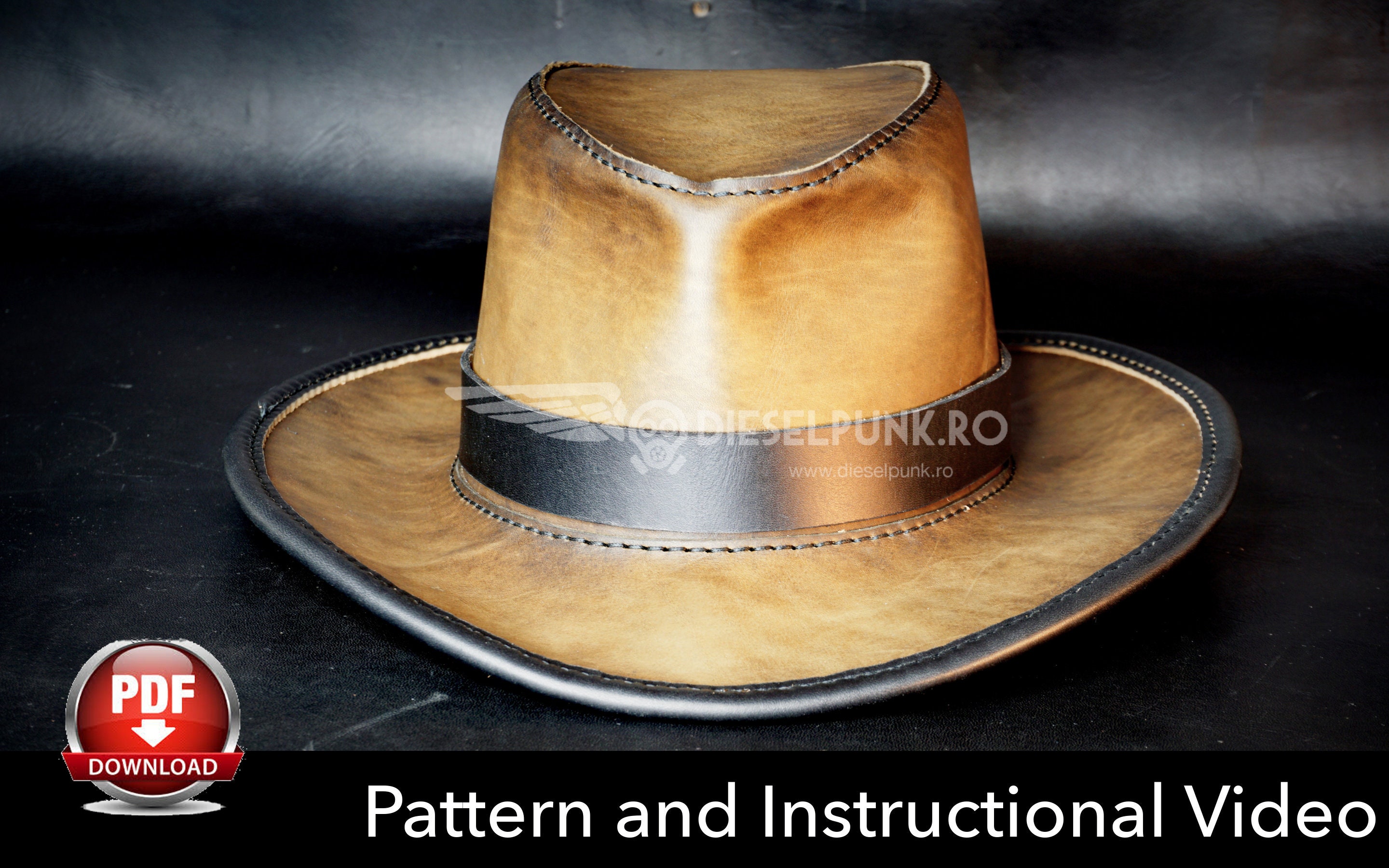 Leather Hat Pattern DIY Pattern Hat DIY Pdf Download Hat