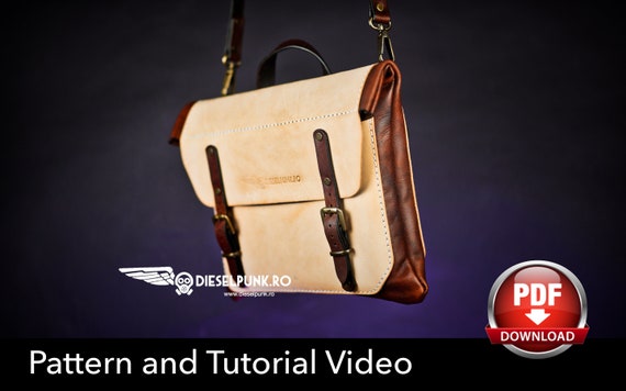 Laptop Bag Pattern - Leather DIY - Pdf Download - Messenger Bag - Video Tutorial