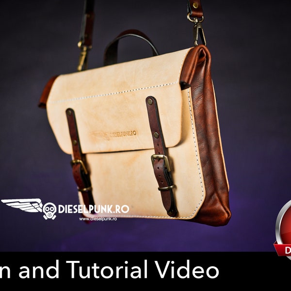 Laptop Bag Pattern - Leather DIY - Pdf Download - Messenger Bag - Video Tutorial