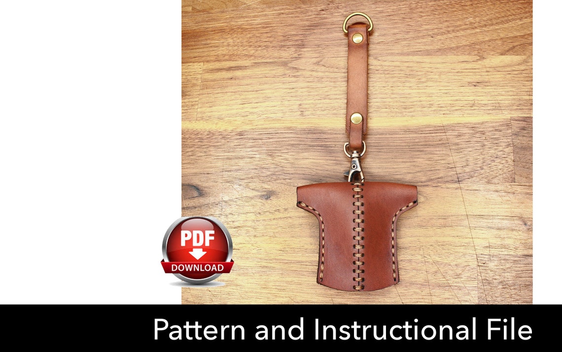 Key Holder Pattern Leather DIY Pdf Download Key Fob Etsy