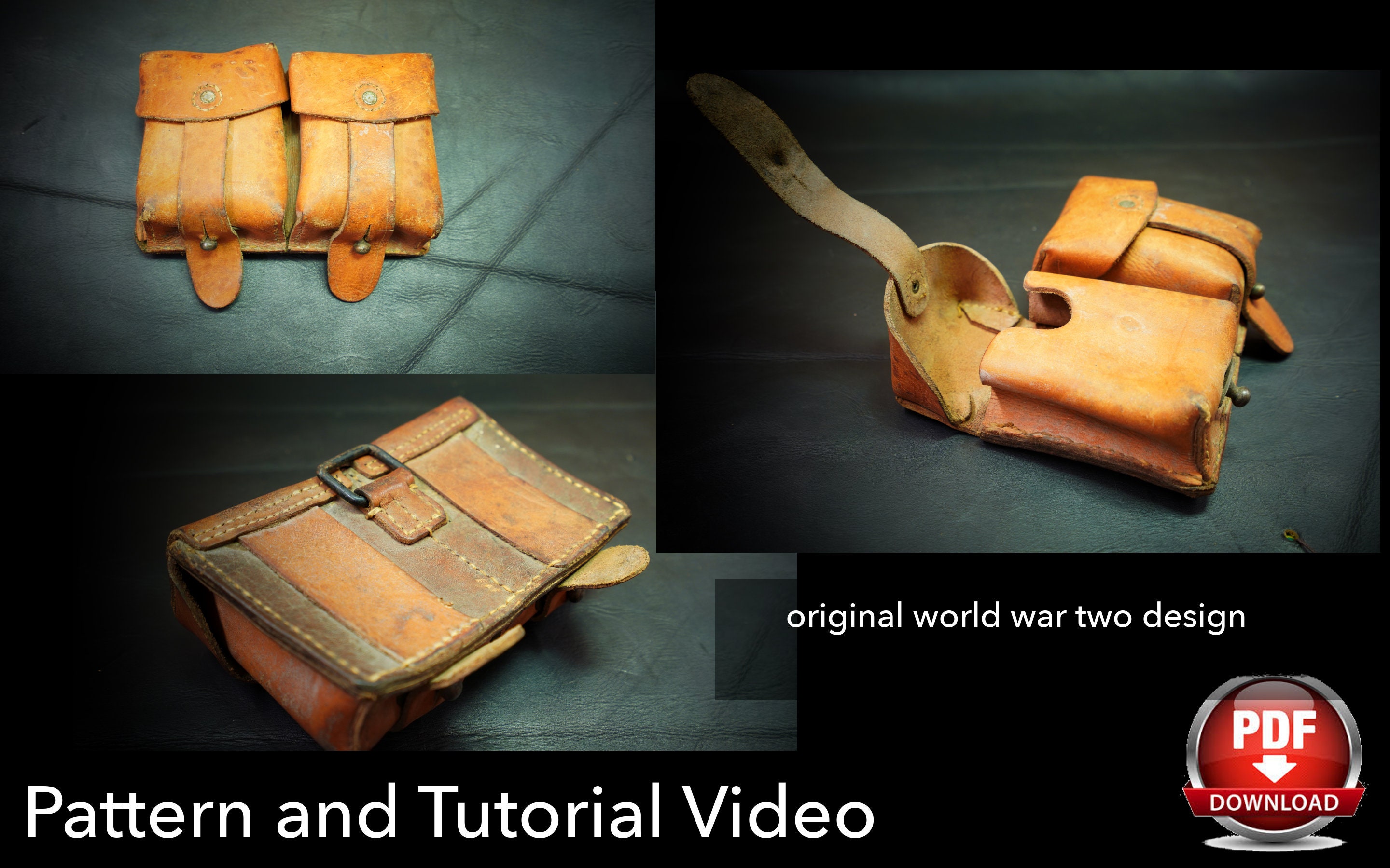 Ammo Pouch Pattern Leather DIY Pdf Download Ammunition Pouch Video Tutorial