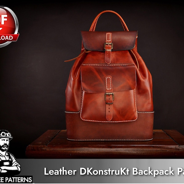 Patron de sac à dos DKonstruKt : Modèle en cuir à faire soi-même - Téléchargement PDF numérique