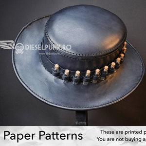 The Alchemist Hat Pattern - PAPER Pattern -  Leather Hat Template