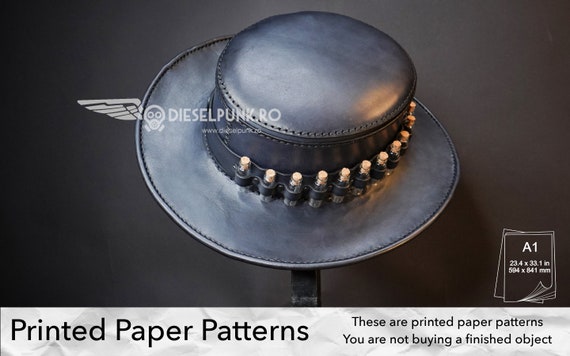 The Alchemist Hat Pattern - PAPER Pattern -  Leather Hat Template