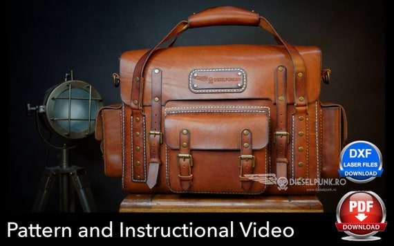 Bag Pattern - Pdf Download - Leather DIY - Explorer Bag - Video Tutorial