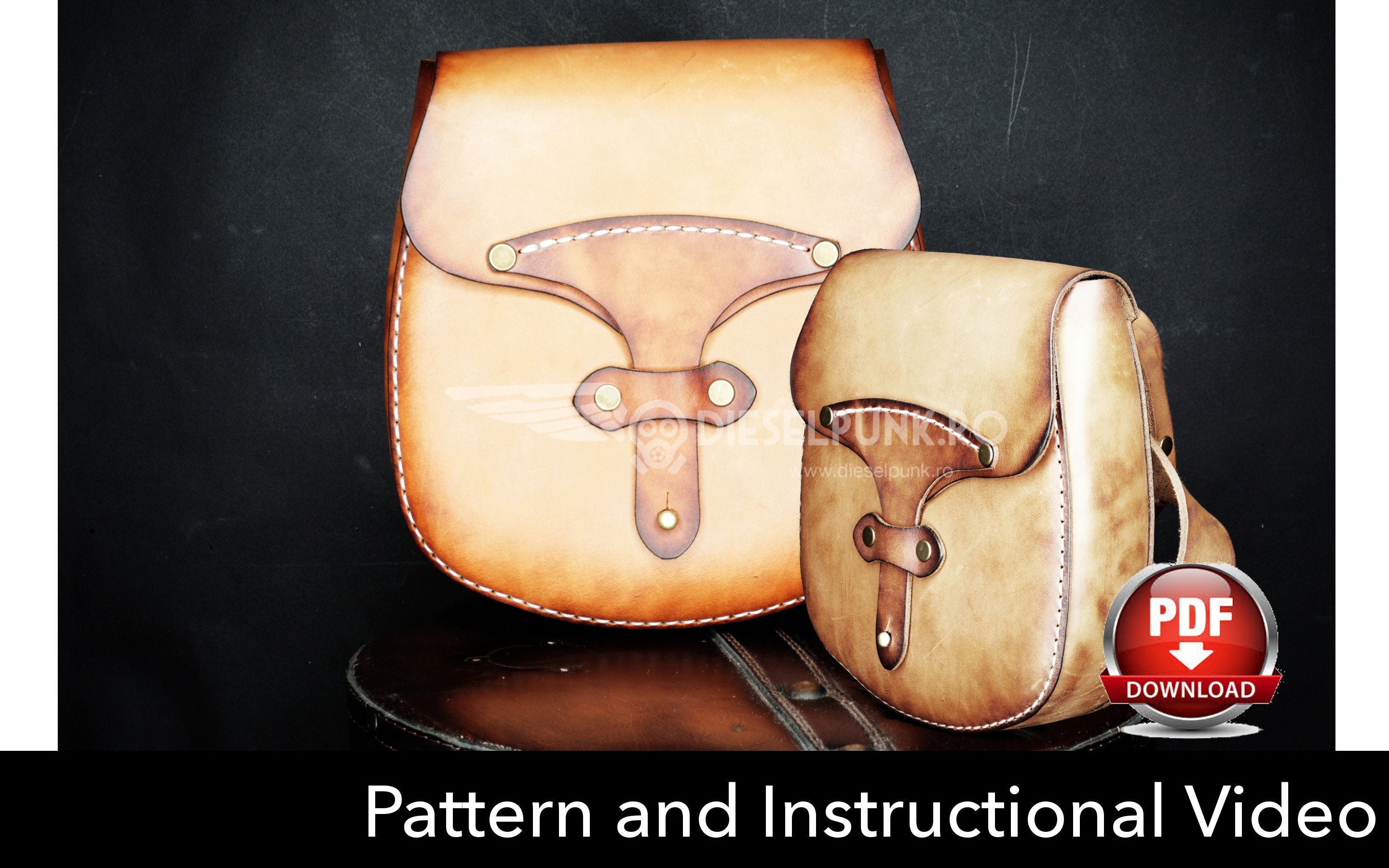 Bag Pattern Pdf Download Hip Bag Leather DIY Video Etsy