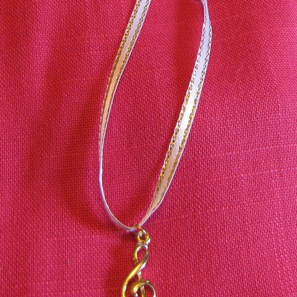 Music Treble Clef Pendant Necklace for American Girl Doll / 18" Dolls