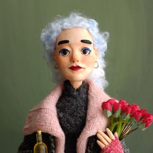 Cozy Handmade Art Doll - Whimsical Winter Figurine - OOAK Polymer Clay Doll - Unique Gift for Collectors