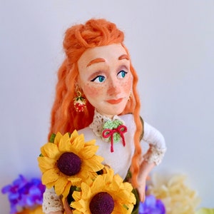 Hechicera floral Dolores, muñeca florista, figura coleccionable, muñeca de arte, figura de arcilla polimérica imagen 1