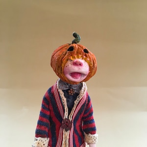 Halloween Art Doll Pumpkin Head