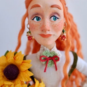Hechicera floral Dolores, muñeca florista, figura coleccionable, muñeca de arte, figura de arcilla polimérica imagen 6