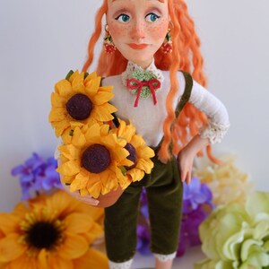Hechicera floral Dolores, muñeca florista, figura coleccionable, muñeca de arte, figura de arcilla polimérica imagen 5