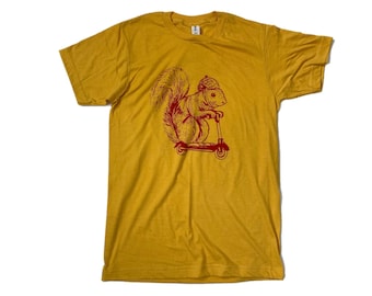 Squirrel on a bird shirt / Squirrel on a scooter shirt / squirrel feeder shirt / scooter shirt / squirrel lover shirt / squirrel fan gift
