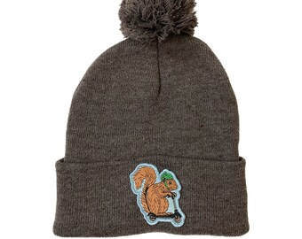 Squirrel on a Bird Winter hat | Squirrel on a scooter | Squirrel picnic table | vespa scooter  squirrel feeder squirrel sticker | acorn pin