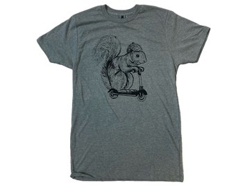 Squirrel on a bird shirt / Squirrel on a scooter shirt / squirrel feeder shirt / scooter shirt / squirrel lover shirt / squirrel fan gift