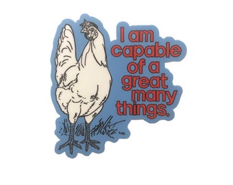 Positive Chicken Magnet / Water bottle sticker / backyard chickens / hen sticker refrigerator magnet / back yard chickens
