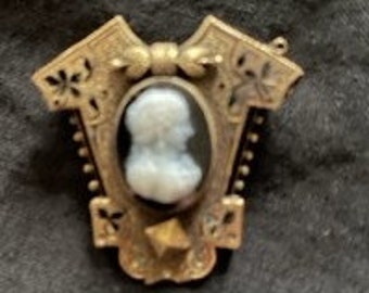 Antique cameo pin