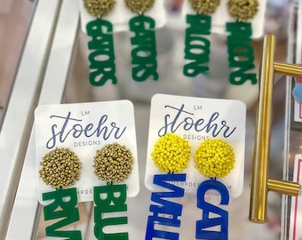 Gameday Spirit Earrings || Acrylic Earrings || Sports Jewelry || GameDay Ready! ||