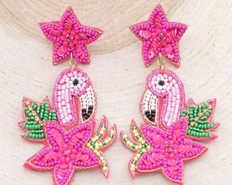 Flamingo in Paradise Earrings || Flamingo Friday || Summer Styles || Pop of PINK || Statement Earrings