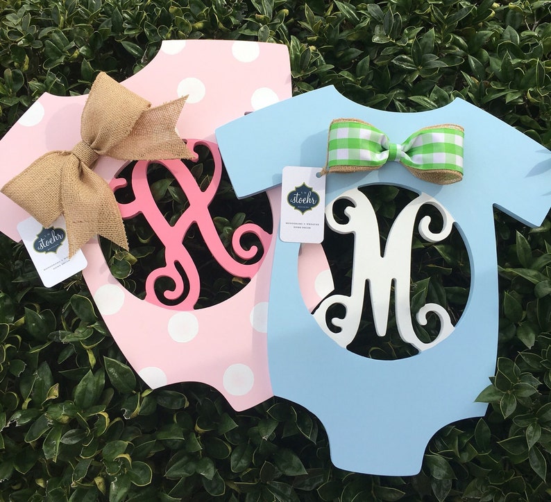 OH BABY Onesie Monogram Hospital Door Hanger Newborn Etsy