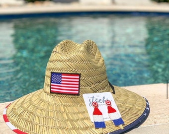 Americana Popsicle Beaded Earrings || Red White & Blue Earrings || Patriotic Earrings || Memorial Day Outfit || Happy July 4th || Sequins