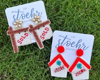 SOLD Realtor Earrings || Statement Earrings || Lightweight || Realtor Gifts || Sell this House || Closing Gift ||