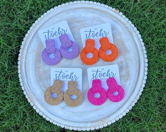 The Ashtons || Rattan Earrings || Orange || Woven Styles || Lightweight Earrings || Simple + Chic || Summer Vibes