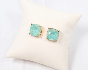 Mint Stone Stud Earrings || Statement Earrings || Lightweight || Earrings of the Day || Summer Styles ||