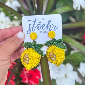 Lemon Beaded Earrings || Summer Vibes || Beaded Drop Earrings || Lemon Lover