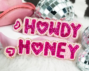 Howdy Honey Beaded Earrings || Happy Valentine’s Day || Statement Earrings || XOXO || Pink + Red