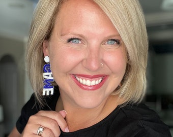 GAME! DAY! Beaded Earrings || GameDay Earrings || GameDay Outfit || Seed Bead Jewelry || GridIron Belles || Football Season