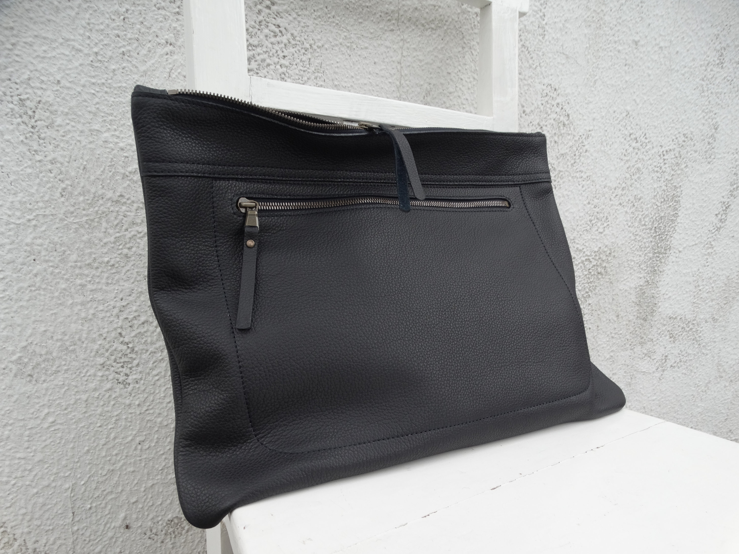 large navy clutch