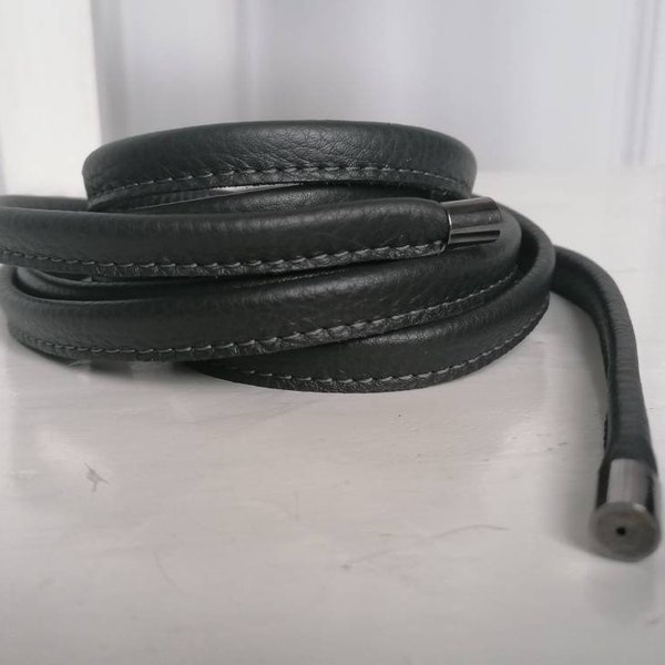 Grey Skiny Leather Belt Extra Long/Skinny Belt/Tie Leather Belt/Black Leather Belt/Plus Size Leather Belt/Slim Black Belt/Soft Dress Belt