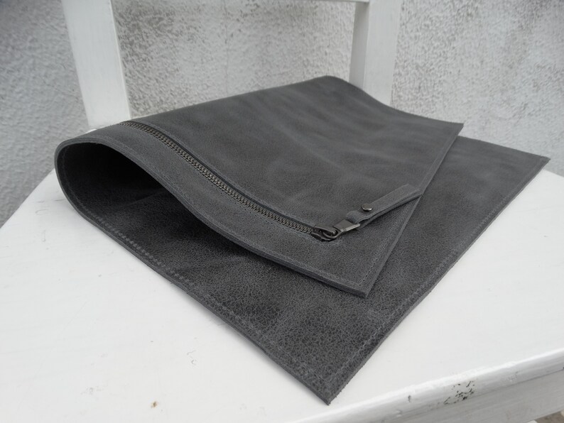 Brown Leather Clutch Zippered/Men's Leather Clutch/Mens Leather Portfolio/Black Leather Clutch/Saddle Leather Clutch/Ready to ship image 8