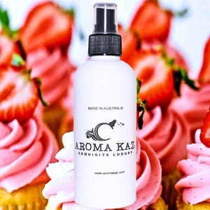 Spray corpo alla crema di burro alla fragola, profumo vegano, cruelty-free e senza alcol