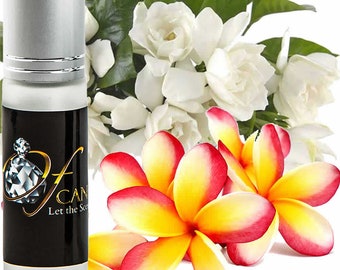 Frangipani Gardenia Jasmine Roll On Fragrance Oil, Vegan Ingredients, Cruelty-Free, Alcohol Free Perfume, Hand Poured