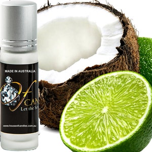 Coconut & Lime Roll On Fragrance Oil, Vegan Ingredients, Cruelty-Free, Alcohol Free Perfume, Hand Poured