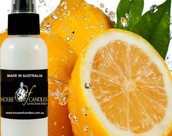 Citrus Lemons Scented Room Linen Bathroom Car Air Freshener Spray Mist, Vegan, Cruelty Free, Deodorizer, Home Fragrance