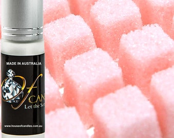 Pink Sugar Cubes Roll On Fragrance Oil, Vegan Ingredients, Cruelty-Free, Alcohol Free Perfume, Hand Poured