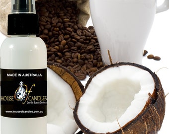 Coffee & Coconut Body Spray Mist Fragrance, Vegan Ingredients, Cruelty-Free, Alcohol Free Perfume, Hand Poured