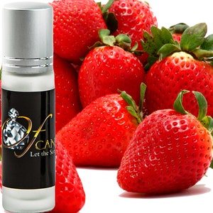 Natural Strawberry Perfume Oil Roll on Sweet Fruity Scent Organic Strawberry  Fragrance Gift for Mom, Girlfriend, Wife .35 Oz / 10 Ml 