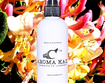 Spray para roupa de cama com aroma de madressilva e jasmim | Aromatizador de carro | Vegano e livre de crueldade | Longa duração