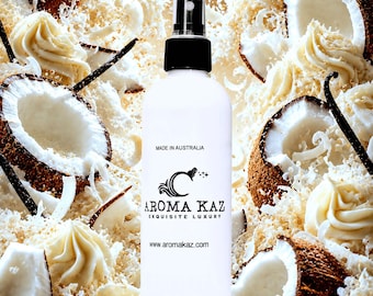 Vanilla Coconut Room Linen Spray Car Air Freshener – Vegan, Cruelty Free, Long Lasting