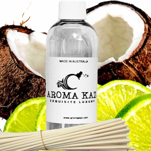 Coconut & Lime Fragrance Oil Refill for Diffusers Vegan Cruelty-Free Room Scent Home Air Freshener/Deodorizer