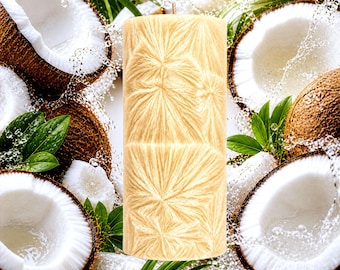 Fresh Coconut Pillar Candle - 4 Sizes - Choose Your Color