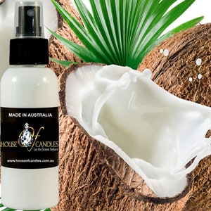 Vanilla Coconut Scented Room Linen Bathroom Car Air Freshener Spray Mist, Vegan, Cruelty Free, Deodorizer, Home Fragrance