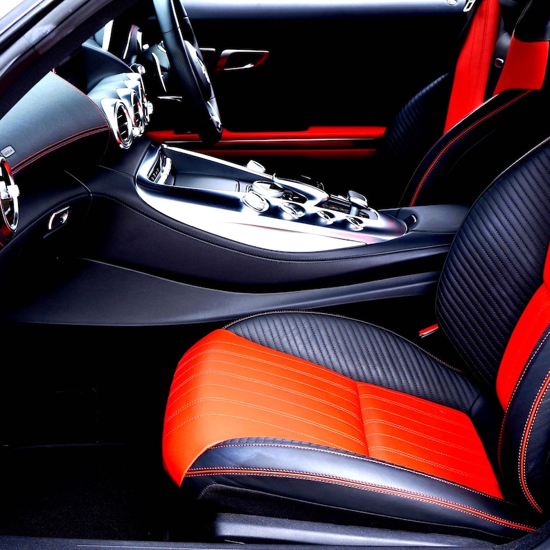 Fresh clean car interior scented with vegan car air freshener spray