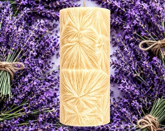 Fresh Lavender Pillar Candle - 4 Sizes - Choose Your Color