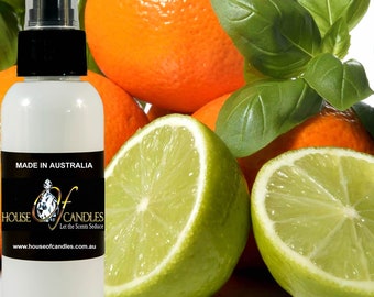 Lime Basil Mandarin Scented Room Linen Bathroom Car Air Freshener Spray Mist, Vegan, Cruelty Free, Deodorizer, Home Fragrance